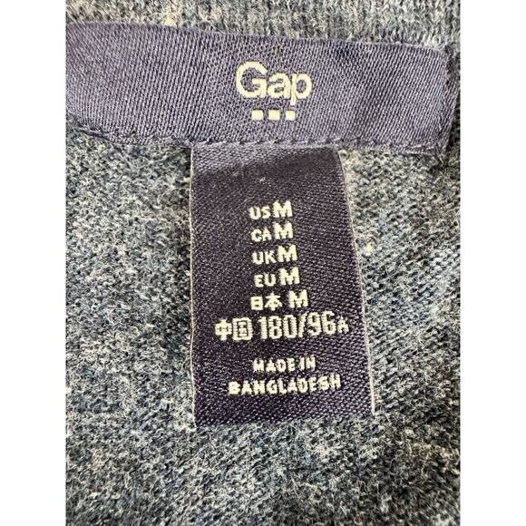 GAP Men’s Cotton Cardigan Sweater Size M Blue Red Trim Preppy Classic Academic - Picture 2 of 10